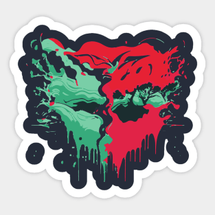 Rorschach Inkblot Watermelon Summer Art Sticker